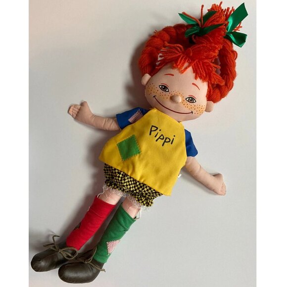 Pippi Longstocking 18" Plush Doll - Astrid Lindgren Soft Toy - Picture 2 of 5